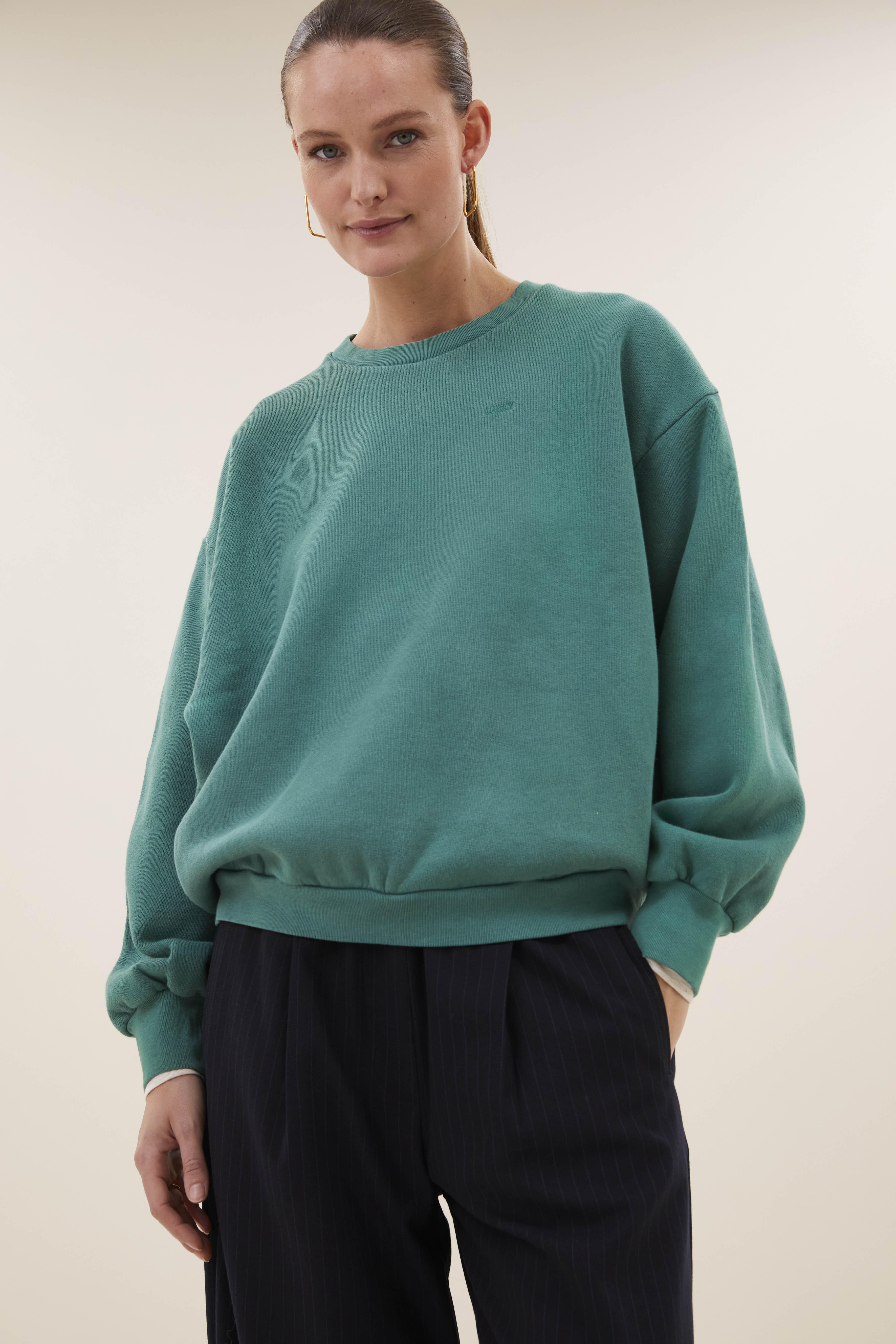 By-Bar Lili Lucky Sweater Frosty Green Damen Pullover Baumwolle grün